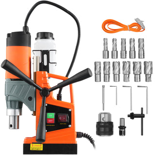 MAX-STRENGTH FERROUS-EXCAVATOR] 1450W Magnetic Drill Press | 1.57'' Boring Diameter | 12500N "High-Force" Magnet | [TOTAL-CHASSIS METAL-PENETRATION