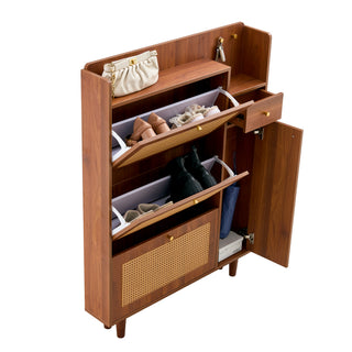 Modern Minimalist Storage Cabinet – Japanese Rattan Shoe Cabinet, Bed Top Cabinet, Small Home Furniture for Corridors and Living Rooms (GZ-DI-03)