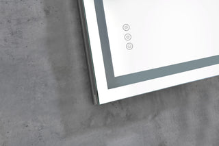 40 x 28 Inch LED Bathroom Mirror with Front and Backlight, Wall Mounted Vanity Mirror, Anti-Fog, Memory, 3 Colors, Stepless Dimmable