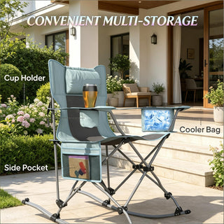 Set of 2 Portable Chair,Rocking Camping Chairs,Folding Rocking Camping Chairs