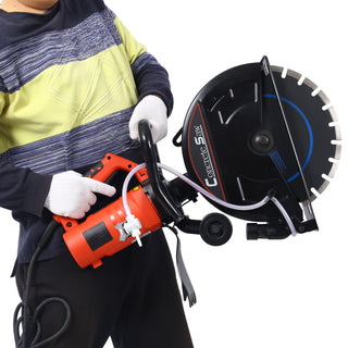 14-Inch Electric Cut Off Saw | Wet/Dry Concrete Saw with Water Line Attachment