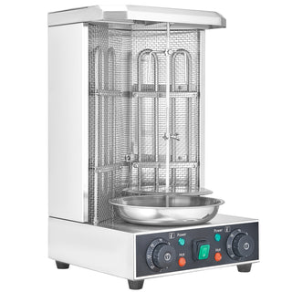 Shawarma Grill Machine, 13lbs Capacity, Chicken Shawarma Cooker Machine with 2 Burners, 122℉-572℉ Electric Vertical Broiler Gyro Rotisserie Oven Doner Kebab Machine for Home/Commercial Use