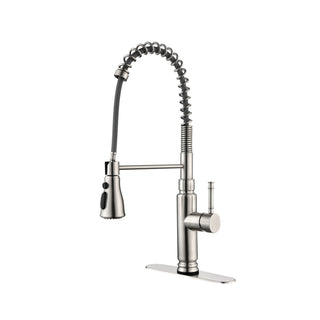 Commercial Single Handle Kitchen Faucet with Pull-Down Sprayer