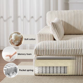 Oversized Double Chaise Lounge - Luxury Cloud Sofa Bed, White