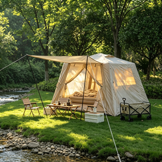 Inflatable Camping Tent, 4-Season Waterproof Oxford, 2-3 Person
