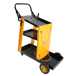 Multi Function 3 tier Welding Cart. gas bottle and accessory storage.Welding Heavy Duty  Cart for Tig Mig Welder and Plasma Cutter  with Upgrade Handles and Increase Storage Space Tank Storage