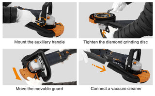  1500W Concrete Surfacing Grinder | 5" Variable Speed Angle Grinder Kit