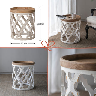 S/5 French Country Home Decor Collection (Includes an artificial plant, vase, trays, stool and side table)