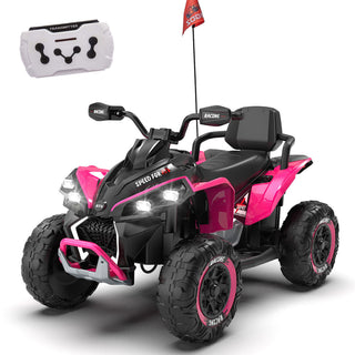 24V Kids Ride On Electric XXXL ATV with Parent Remote Control – 4-Wheel Shock Absorber, Bluetooth, Music & Lights – Speeds up to 3.73MPH (Ages 3-12)