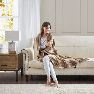 Oversized Faux Fur Throw Blanket | Luxurious Ultra-Soft Plush Bed and Sofa Cover