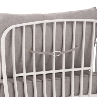 Outdoor Patio Club Chair, Modern Patio Furniture, Waterproof Thick Cushion Deep Seating for Porch, Balcony, White & Light Gray