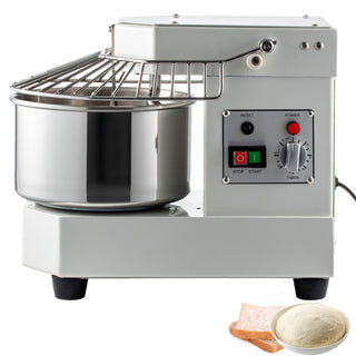 Commercial Food Mixer, 8.5Qt Capacity, 450W Dual Rotating Dough Kneading Machine with Food-grade Stainless Steel Bowl, Security Shield & Timer Included, Baking Equipment for Restaurant Pizzeria