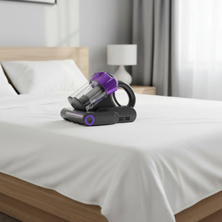 Mattress Vacuum Cleaner, 550W Bed Vacuum Cleaner with 18Kpa Powerful Suction and Dual Dust Bin, HEPA Filter & Heating, Ultrasound Tech & Cleaning Lights, Handheld for Bed, Sofa, Corded, Gray