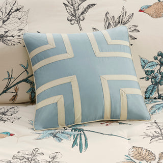 7-Piece Printed Cotton Twill Comforter Set, Khaki
