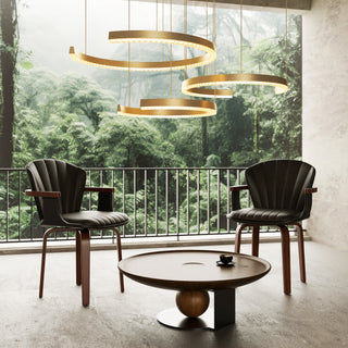 Mid-Century Modern Swivel Dining Chairs Set of 2 – Black PU Leather