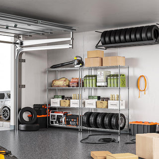 1400 lbs 5-Shelf Heavy Duty Wire Storage Shelving Unit, Adjustable Metal Garage Rack for Pantry, Kitchen & Garage (Chrome, 15.8"D x 45.3"W x 59.4"H)