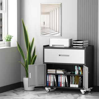 Metal Rolling Tool Cart with Wheels | Garage Storage Cabinets in Black or Gray