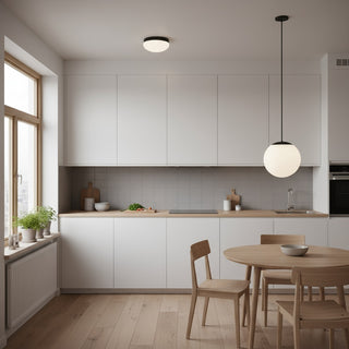 10 inch Diameter Etched White Glass Globe Integrated LED Pendant