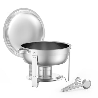 5 Qt 4-pack round chafing dish buffet set silver, view 10