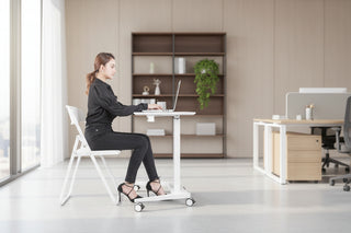 Compact Tech Standing Desk - 40 x 24 Inch Small Space Electric Height Adjustable Desk, Sit Stand Home Office Desk with Memory Presets, Ergonomic Industrial Steel Frame (Black/Oak)