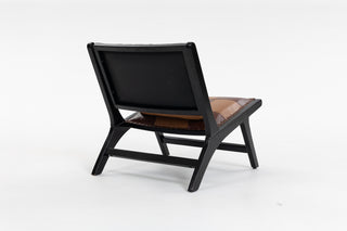 Modern Boho Accent Chair with Solid Wood Frame