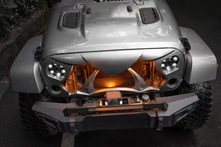 Halloween Front Grille Grid Grill for 2007-2018 Jeep Wrangler Rubicon Sahara Sport JK/JKU, Matte Black