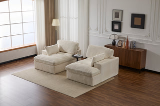 Oversized Double Chaise Lounge - Luxury Cloud Sofa Bed, White