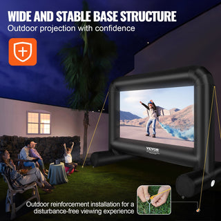 14 FT Inflatable Movie Screen (168 inch) – Giant Outdoor Projector Screen – Front/Rear Projection, Portable Oxford Fabric Blow Up Screen for Backyard Parties