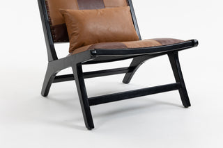 Modern Boho Accent Chair with Solid Wood Frame