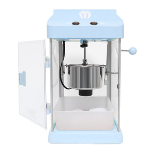 4oz Tabletop Popcorn Machine – Popcorn Maker with Stainless Steel Kettle, Measuring Tool & Scoop for Home, Family Movie Night – Blue