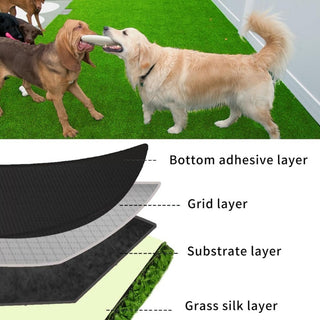 3ft x 32ft Premium Artificial Turf Mat – 0.6" Thick Synthetic Grass with Drainage Holes & Rubber Backing, Ideal for Pet Areas, Garden, Lawn, Patio & Balcony Decor
