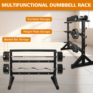 Dumbbell Rack Stand, Multifunctional Barbell Rack Weight Rack for Dumbbells, Heavy Duty Weight Storage Organizer Dumbbell Storage Stand Holder