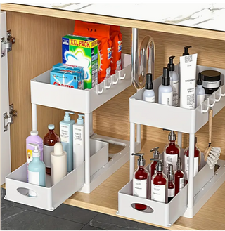 Sink Shelf (1-Pack) | White Kitchen/Bathroom Storage Organizer