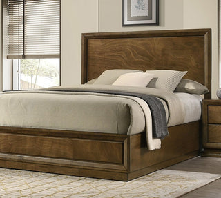Strong Look Transitional Style 1pc Twin Size Bed Walnut Wooden Panel Bedframe High HB Bedroom Furniture