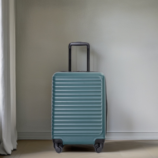 Lightweight 20' Carry-On Luggage with Spinner Wheels, Green, ABS Material