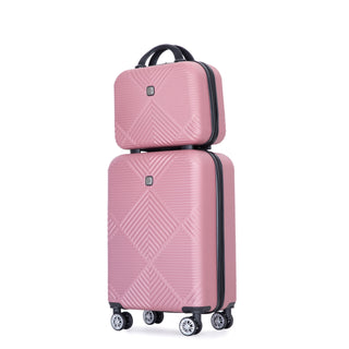 2Piece Luggage Sets ABS Lightweight Suitcase , Spinner Wheels,  (20/14)PINK