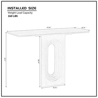 47.24" Entryway Console Table – Modern Narrow Sofa Table with Unique Loopback Design, MDF Hallway Table for Living Room, Apartment, or Entrance