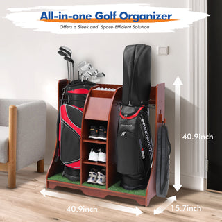 Wood Freestanding Adjustable Multi-Use Golf Shelf