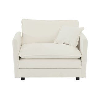 White Chenille 3-Piece Sofa Set - Space-Saving Casual Living Room Group with Pillows
