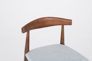 Mid-Century Modern Design Solid Wood 24' Counter Stools ,Upholstered Counter Stools with Wood Legs for Kitchen Island Dining Room Bar(Walnut Frame And Light Gtey Cushion)