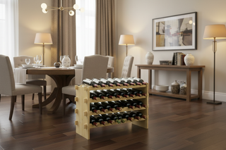 48 Bottle Stackable Modular Wine Rack, Bamboo