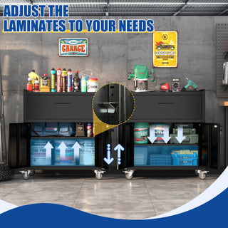  Rolling Metal Tool Storage Cabinet | Lockable Garage Storage Cabinet with Wheels