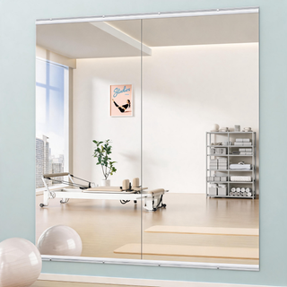 Home Gym Mirror 71'x32'(Each)-2 PCS Large Full Body Mirror for Yoga, Large Wall Mirror Full Length for Fitness, Garage, Dance Studio, 0.16in Tempered Glass Frameless Mirror
