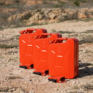 20 Liter (5 Gallon) Jerry Fuel Can with Flexible Spout, Portable Jerry Cans Fuel Tank Steel Fuel Can, Fuels Gasoline Cars, Trucks, Equipment,  RED 3pcs/set