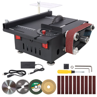2-in-1 Mini Table Saw & Belt Sander | 7-Speed Adjustable Angle DIY Crafts Tool