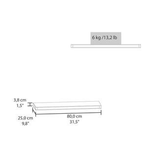 Mahogany floating wall shelf, view 5