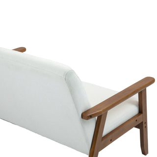 COOLMORE Mid-Century Modern Solid Loveseat Sofa Upholstered Linen Loveseat, 2-Seat Upholstered Loveseat Sofa Modern Couch