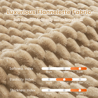 82" Light Camel Textured Flannelette Modular Sectional - No Assembly Boneless Cloud Couch