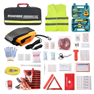 32-Piece Car Emergency Kit with First Aid | Roadside Vehicle Safety Set