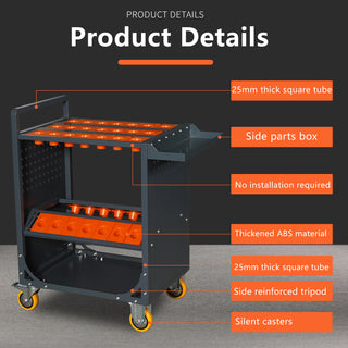 Grey CNC Tool Cart | CAT40 & BT40 Tool Holder Trolley (35 Capacity)